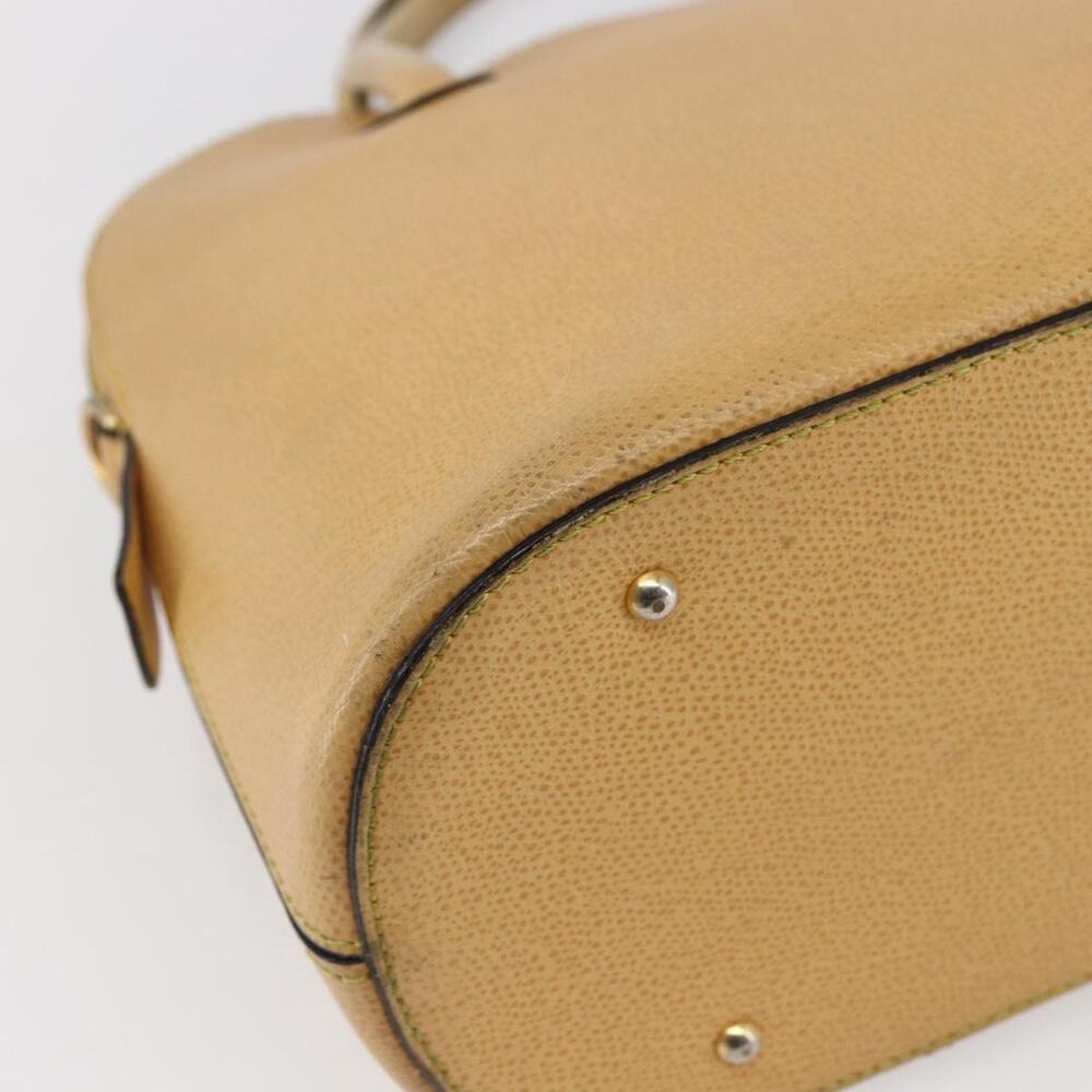 CELINE Hand Bag Leather 2way Yellow Gold Auth bs29816 - Picture 16 of 16